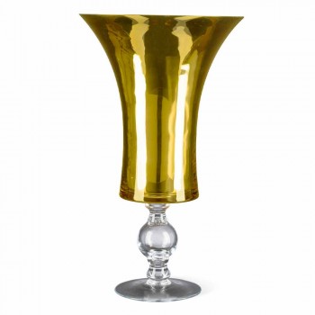 Artisan Vase in White Blown Glass or 24k Gold Made in Italy - Canberra