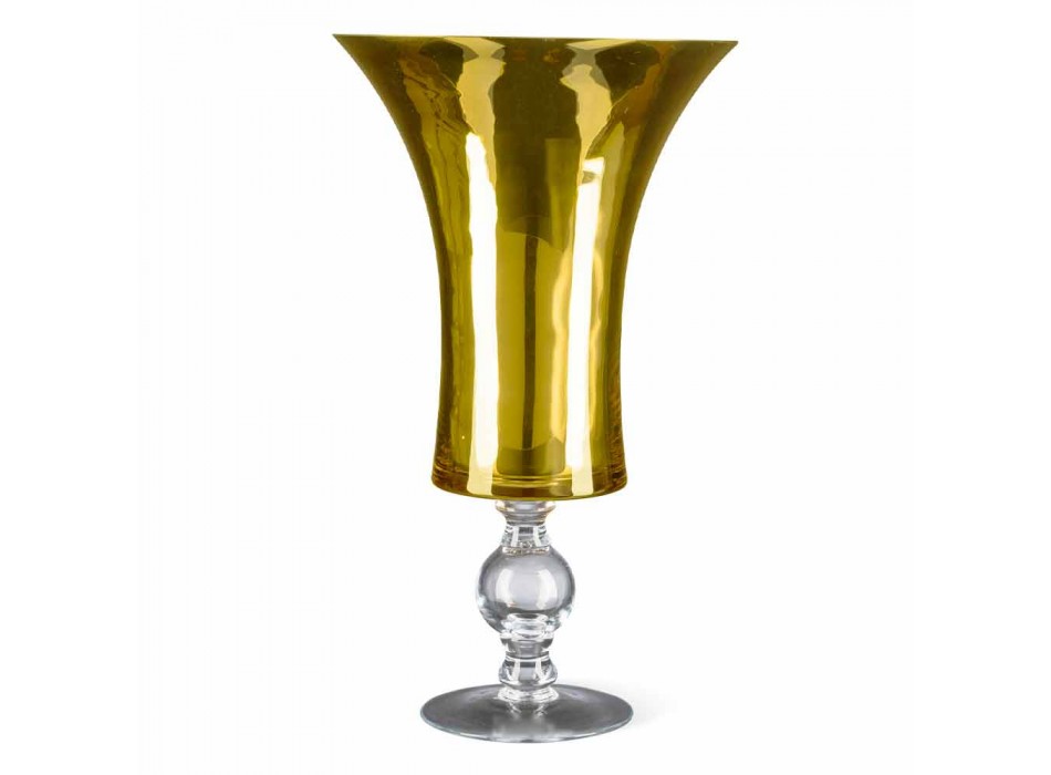 Artisan Vase in White Blown Glass or 24k Gold Made in Italy - Canberra