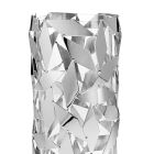 Cylindrical Vase in Glass and Silver Metal Luxury Geometric Decorations - Torresi Viadurini
