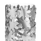 Cylindrical Vase in Glass and Silver Metal and Luxury Flower Decoration - Terraceo Viadurini