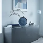 Cloris Circular Grey Vase in Green Cast Methacrylate Made in Italy Viadurini