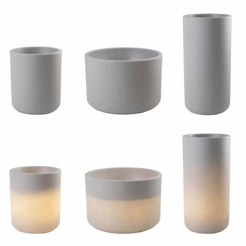 Vase with Garden Lighting or Living Room Colored Modern Design - Cilindrostar Viadurini