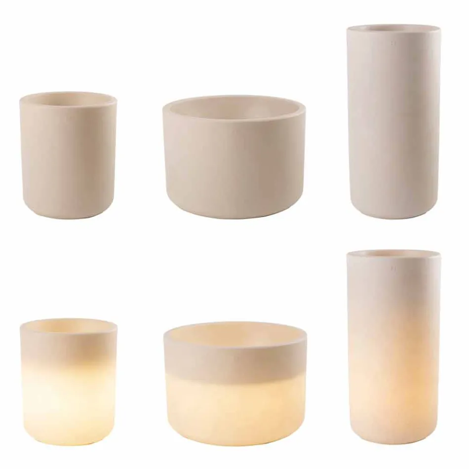 Vase with Garden Lighting or Living Room Colored Modern Design - Cilindrostar Viadurini