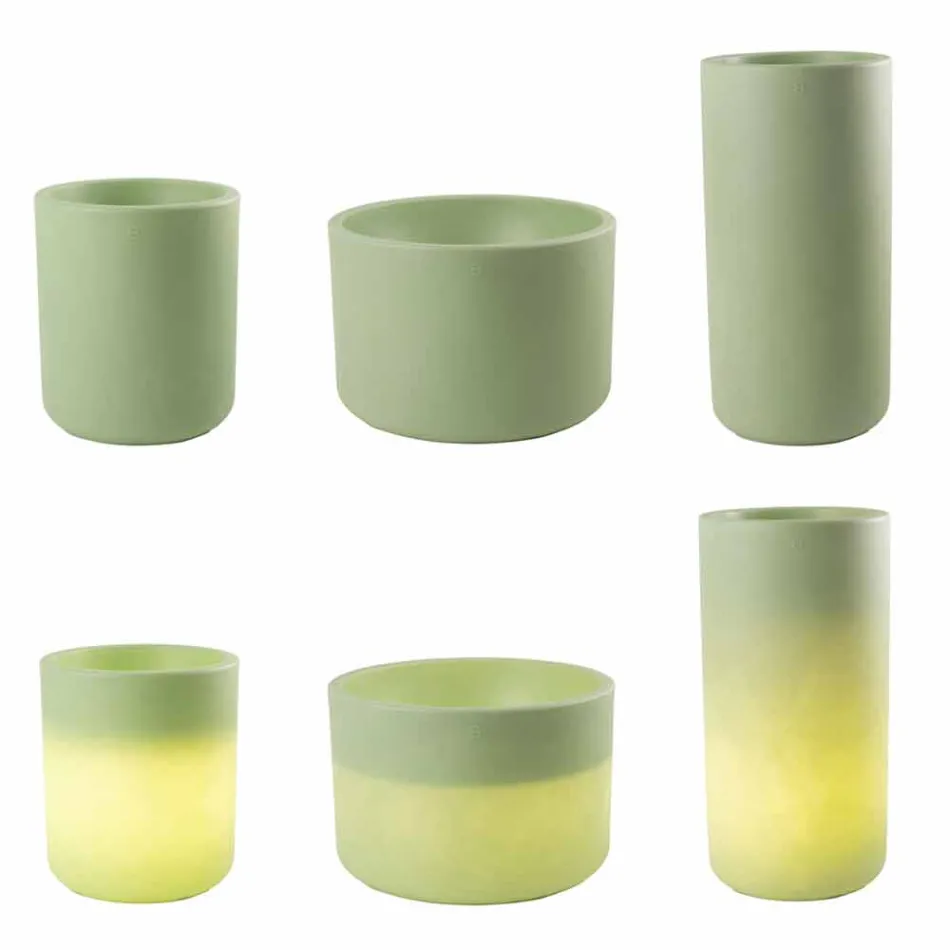 Vase with Garden Lighting or Living Room Colored Modern Design - Cilindrostar Viadurini