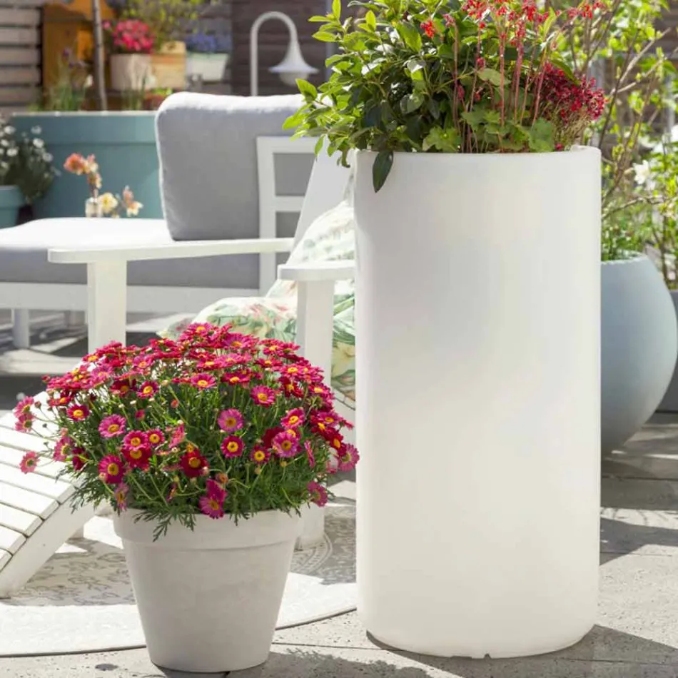 Vase with Garden Lighting or Living Room Colored Modern Design - Cilindrostar Viadurini