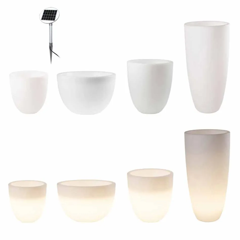 Vase with Led or Solar Lighting Modern Design of Various Sizes - Svasostar Viadurini