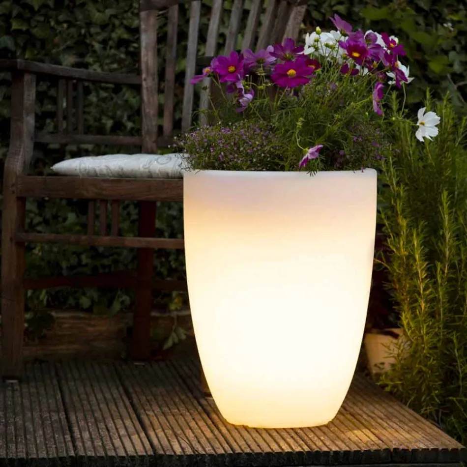 Vase with Led or Solar Lighting Modern Design of Various Sizes - Svasostar Viadurini