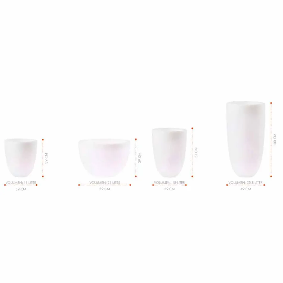 Vase with Led or Solar Lighting Modern Design of Various Sizes - Svasostar Viadurini