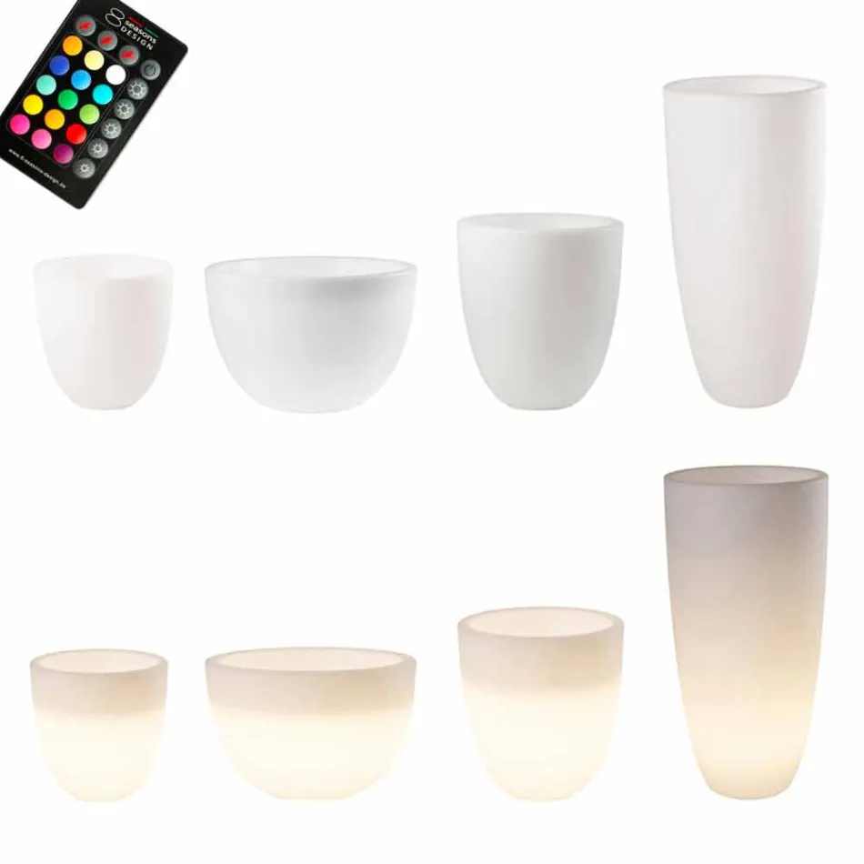 Vase with Led or Solar Lighting Modern Design of Various Sizes - Svasostar Viadurini