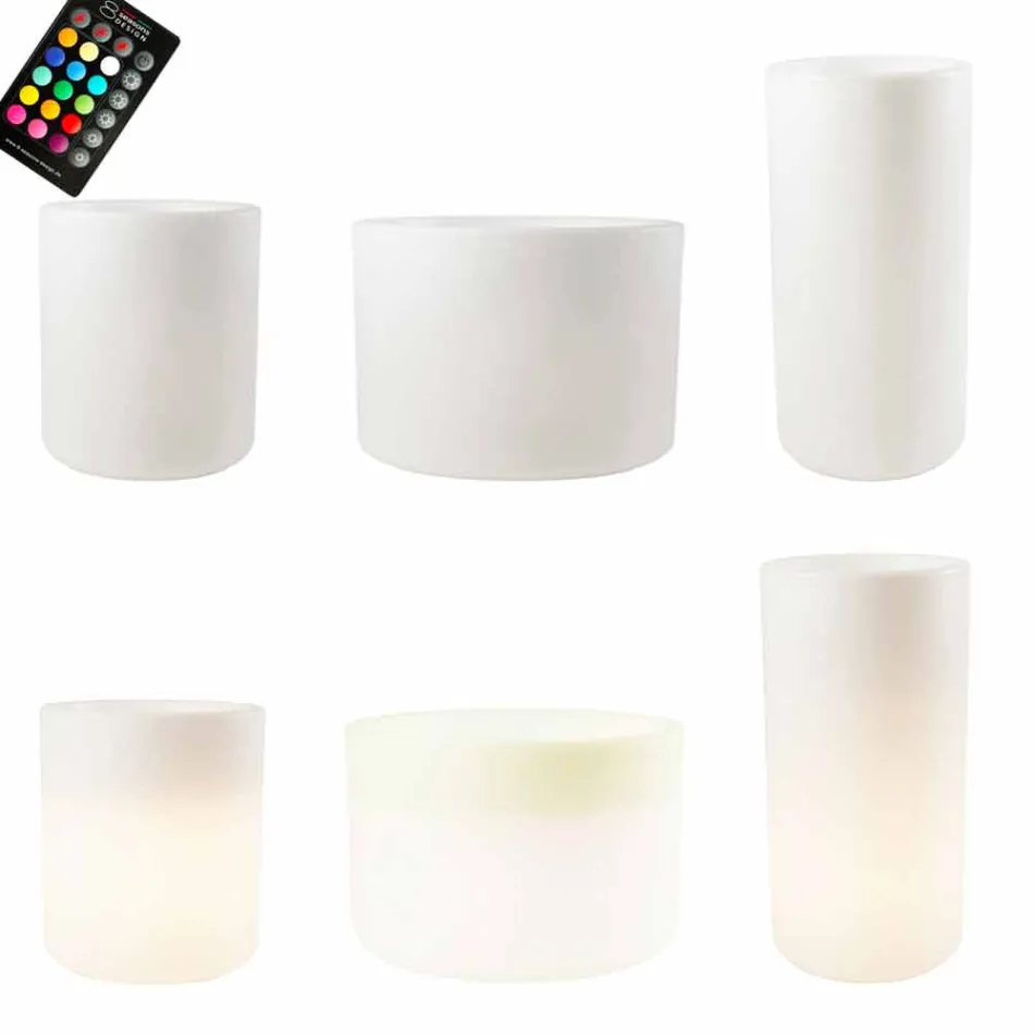 Vase with Solar Lighting or Led Design for Indoor or Outdoor - Cilindrostar Viadurini