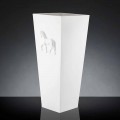 White cube vase Cody, modern design, handmade by Italian artisans