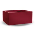 Rectangular Colored Polyethylene Outdoor Vase Made in Italy - Gray Viadurini