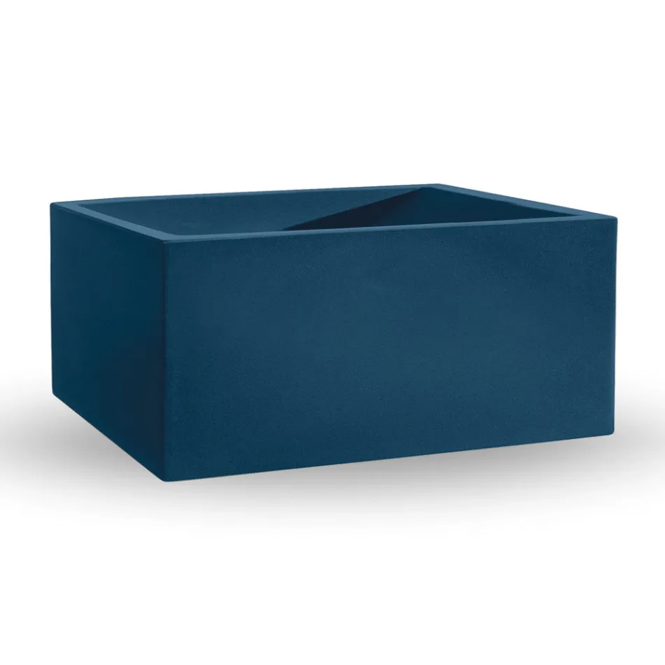 Rectangular Colored Polyethylene Outdoor Vase Made in Italy - Gray Viadurini