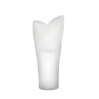 Luminous Outdoor Vase in White Polyethylene Made in Italy - Galileo Viadurini