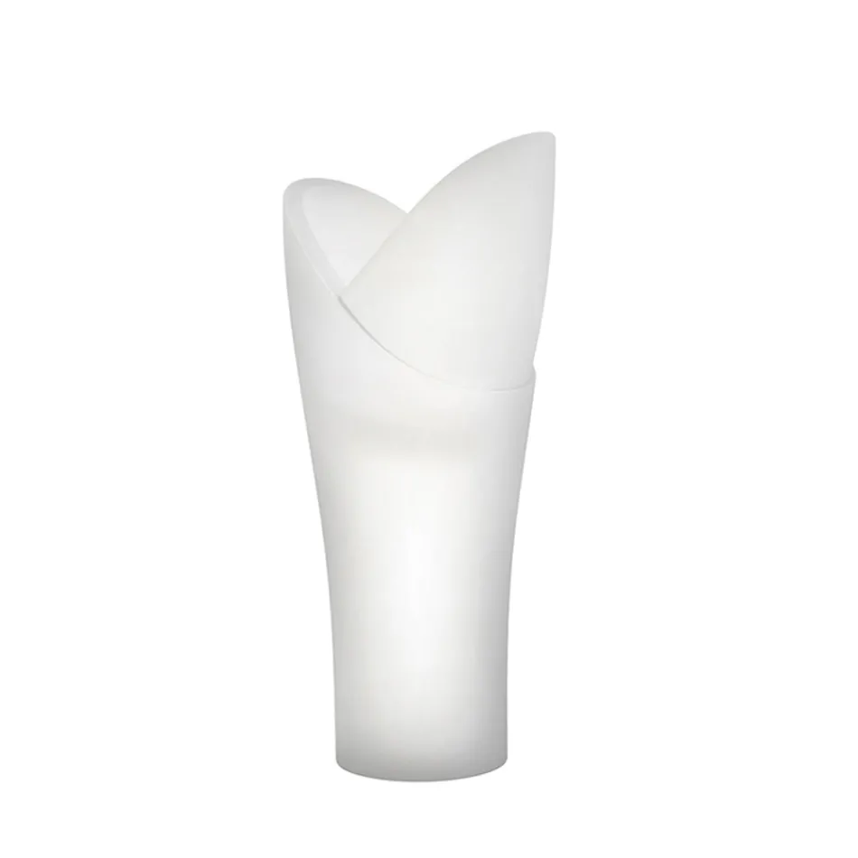 Luminous Outdoor Vase in White Polyethylene Made in Italy - Galileo Viadurini