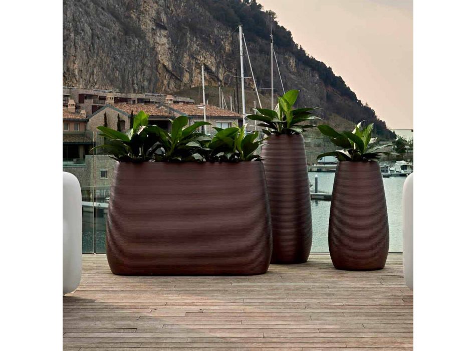 Indoor or Outdoor Vase, Plastic Planter 3 Dimensions - Pandora by Myyour Viadurini
