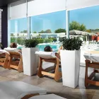 Square Outdoor Vase in Colored Polyethylene Made in Italy - Marilard Viadurini