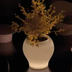 Alabaster Polyethylene Luminous Garden Vase Made in Italy - Lotus Viadurini