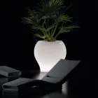 Luminous Garden Vase in White Polyethylene Made in Italy - Loto Viadurini