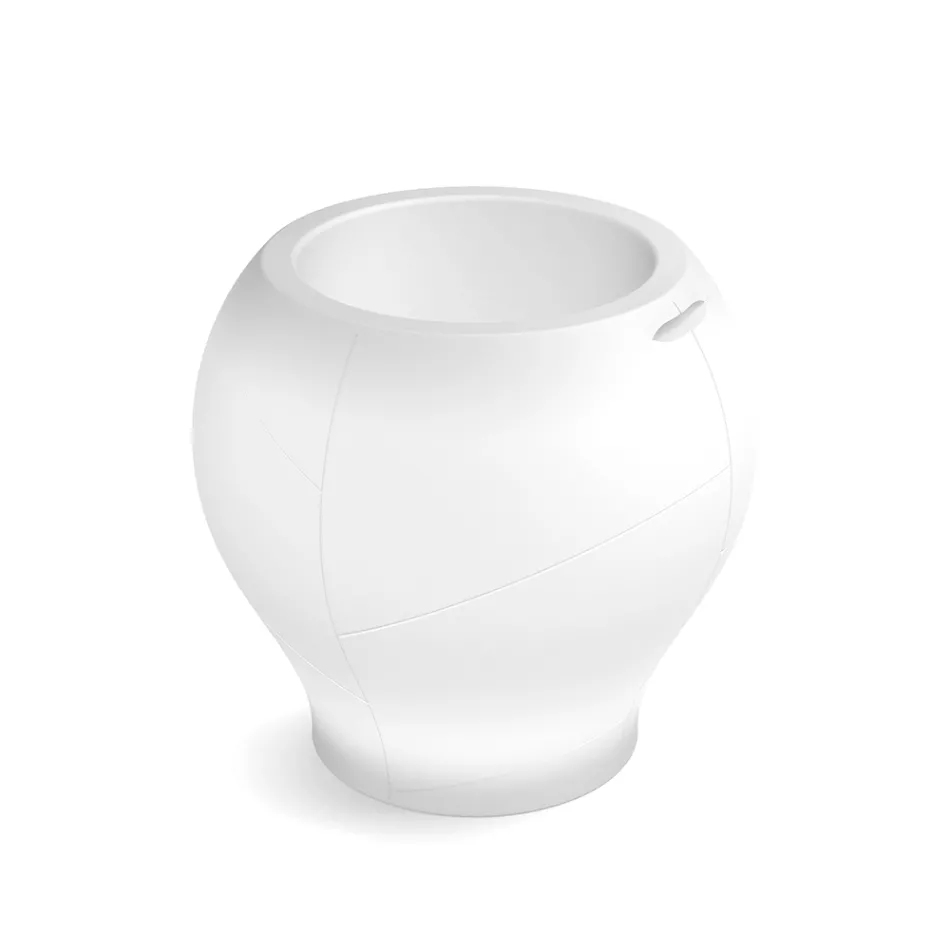 Luminous Garden Vase in White Polyethylene Made in Italy - Loto Viadurini