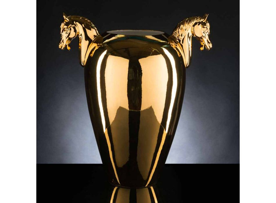 Indoor Vase in White Ceramic or 24k Gold Handmade in Italy - Jacky Viadurini