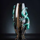Indoor Stained Glass Vase with Geckos Handmade in Italy - Geco Viadurini