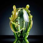 Indoor Stained Glass Vase with Geckos Handmade in Italy - Geco Viadurini