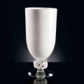 Indoor White Glass Vase Handcrafted in Italy - Crezia