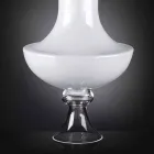 Modern Indoor Vase in White and Transparent Glass Made in Italy - Portos Viadurini