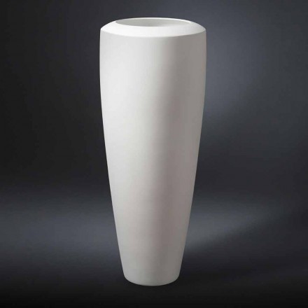 Tall Decorative White Ceramic Vase Made in Italy - Jacky Viadurini