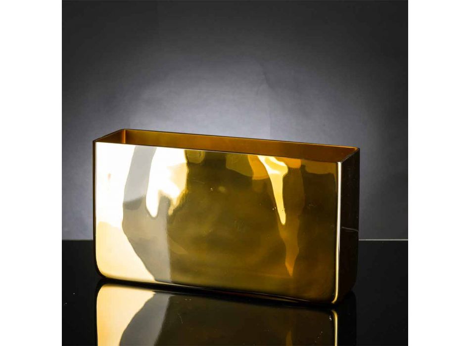 Handcrafted Decorative Vase in Blown Glass Gold Finish Made in Italy - Ephesus Viadurini