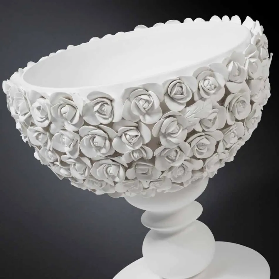 Indoor Decorative Vase in Biana Ceramic with Made in Italy Decoration - Camogli Viadurini