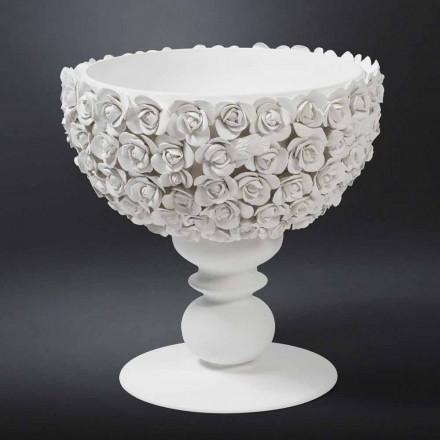 Indoor Decorative Vase in Biana Ceramic with Made in Italy Decoration - Camogli Viadurini