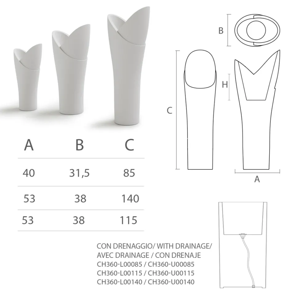 Indoor Decorative Vase in Colored Polyethylene Made in Italy - Cervia Viadurini