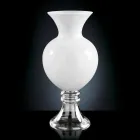 Indoor Decorative Vase in White and Transparent Glass Made in Italy - Frodino Viadurini
