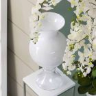 Indoor Decorative Vase in White and Transparent Glass Made in Italy - Frodino Viadurini