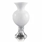 Indoor Decorative Vase in White and Transparent Glass Made in Italy - Frodino Viadurini