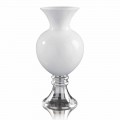 Indoor Decorative Vase in White and Transparent Glass Made in Italy - Frodino