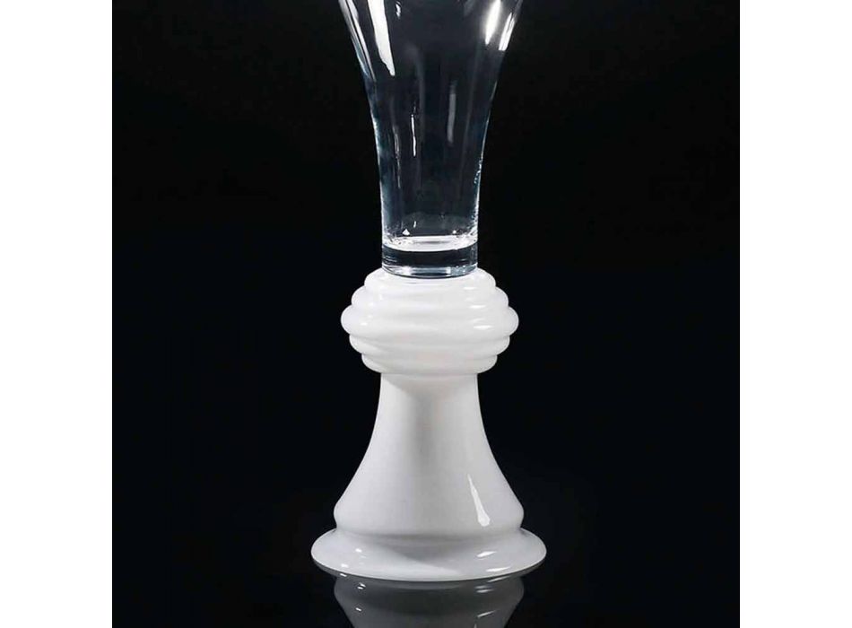 Indoor Decorative Glass Vase with White Base Made in Italy - Catia Viadurini