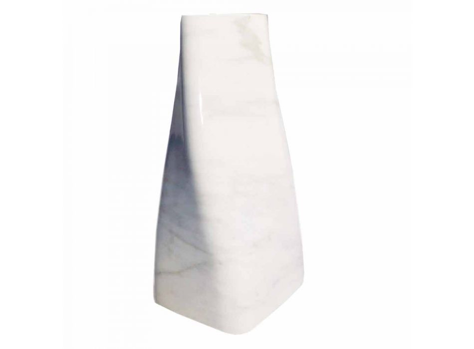 Decorative Design Vase in Bardiglio or Carrara Marble Made in Italy - Prisma Viadurini