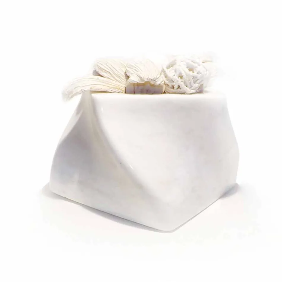 Decorative Design Vase in Bardiglio or Carrara Marble Made in Italy - Prisma Viadurini