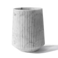 Decorative Vase in White Carrara Marble or Portoro Design with Stripes - Cairo