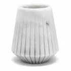 Modern White Carrara Marble Decorative Vase Made in Italy - Cairo Viadurini