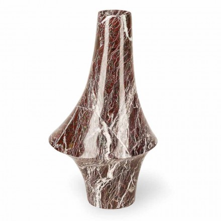 Decorative Vase in Red Marble with White Veins Made in Italy - Original Viadurini