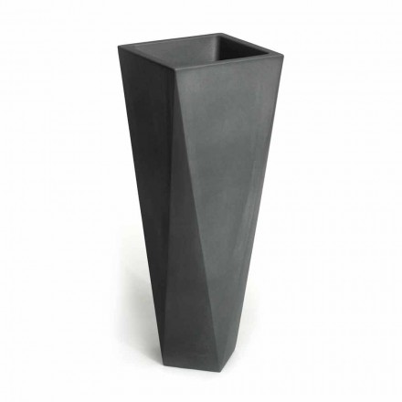 Square Design Polyethylene Decorative Vase Made in Italy - Bonina Viadurini