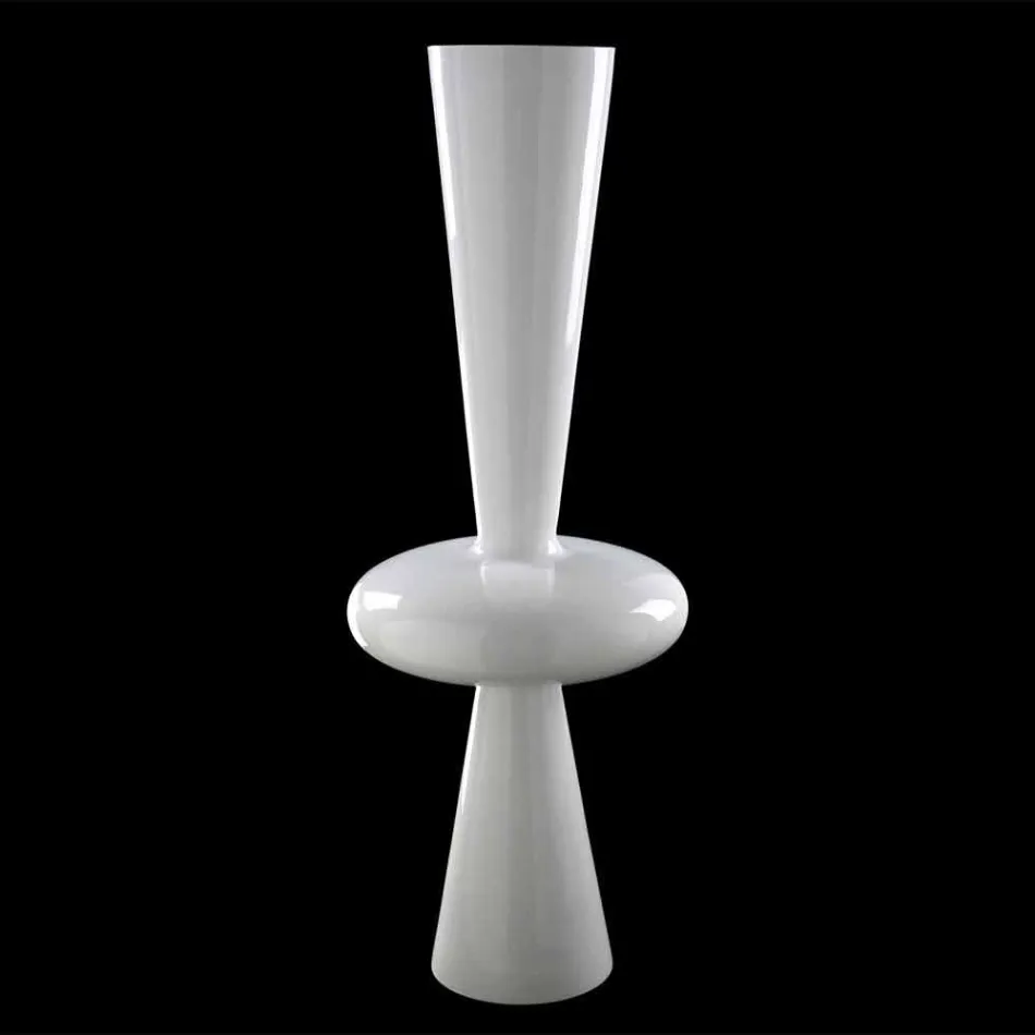 Modern Decorative Vase in White Ceramic Handmade in Italy - Tulipo Viadurini