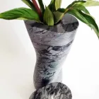 Modern Decorative Vase in Bardiglio Fiorito Marble Made in Italy - Dido Viadurini