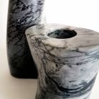 Modern Decorative Vase in Bardiglio Fiorito Marble Made in Italy - Dido Viadurini