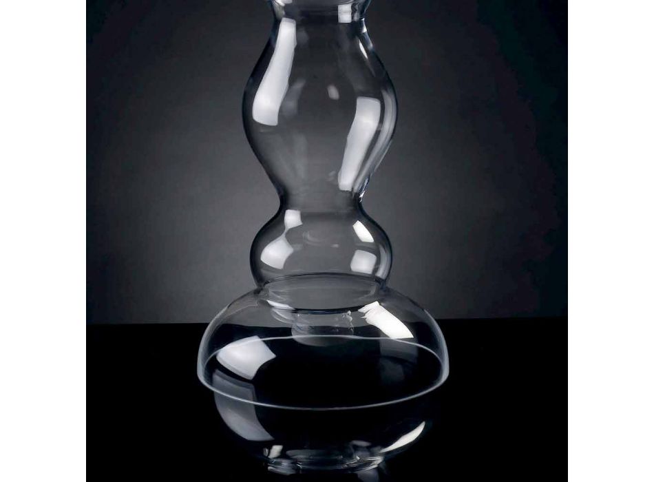 Modern Decorative Vase in White and Transparent Glass Made in Italy - Vulcano Viadurini