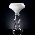 Modern Decorative Vase in White and Transparent Glass Made in Italy - Vulcano Viadurini